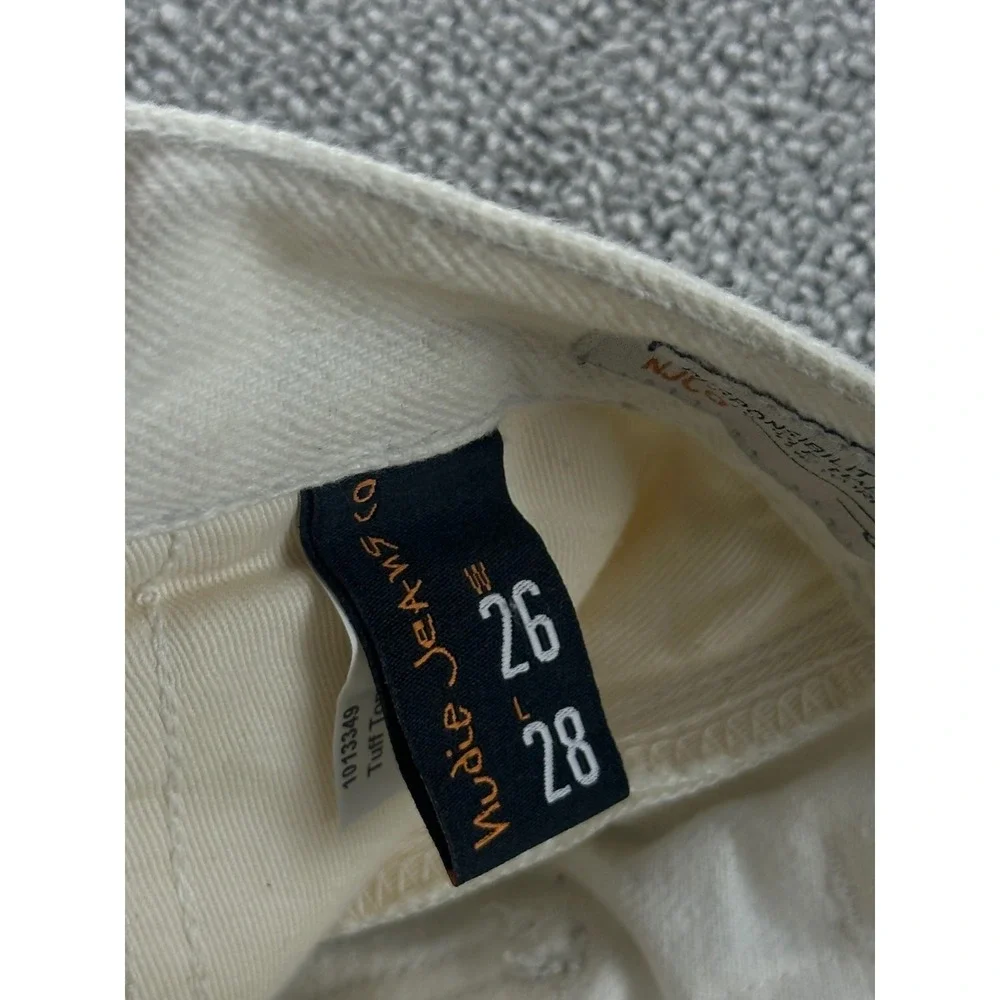 Nudie Jeans‎ Tuff Tony Pants Men W26 L28 White Loose Wide-Leg Heritage Workwear